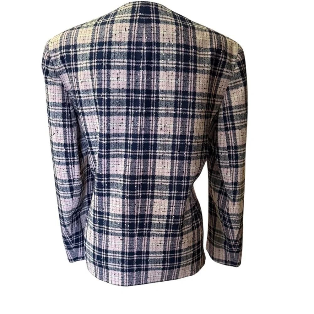 Pendleton classics wool blend tweed button up suit jacket blazer SZ 12 coquette